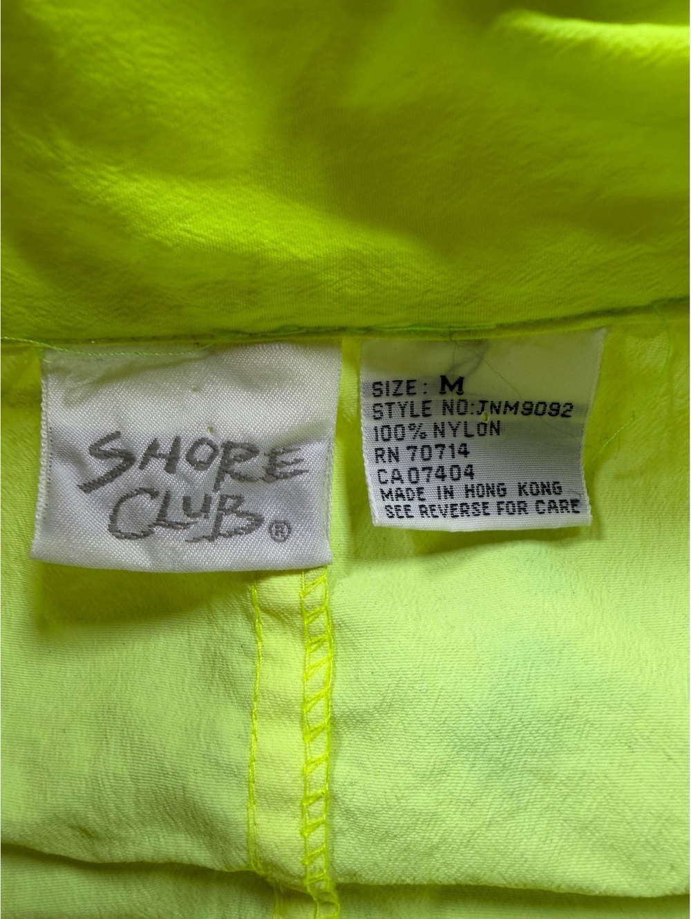 Vintage 90s Shore Club Neon Colorblock Windbreaker - Picture 3 of 8